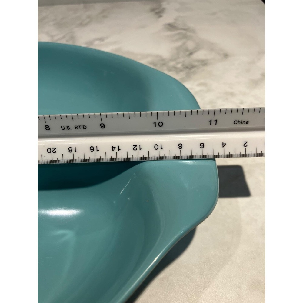 Russel Wright Melmac Aqua Blue Divided Vegetable Bowl Serving Dish MCM Vintage - Picture 7 of 9